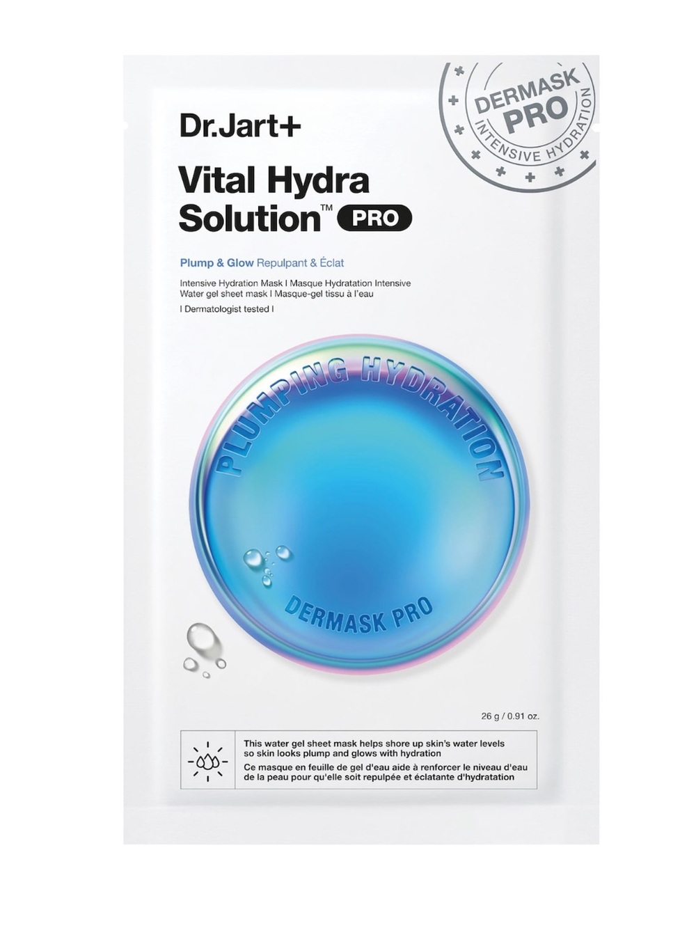DR. JART Vital Hydra Solution PRO Glow Face Mask with Hyaluronic Acid (lot of 2)